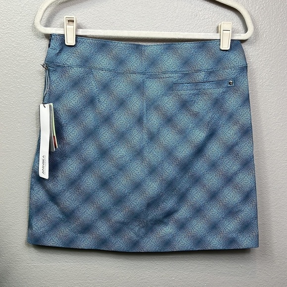 NWT Annika Skort Cutter & Buck Gray Teal Golf Tennis Pickle Ball Skirt Skort 8 - Picture 2 of 10